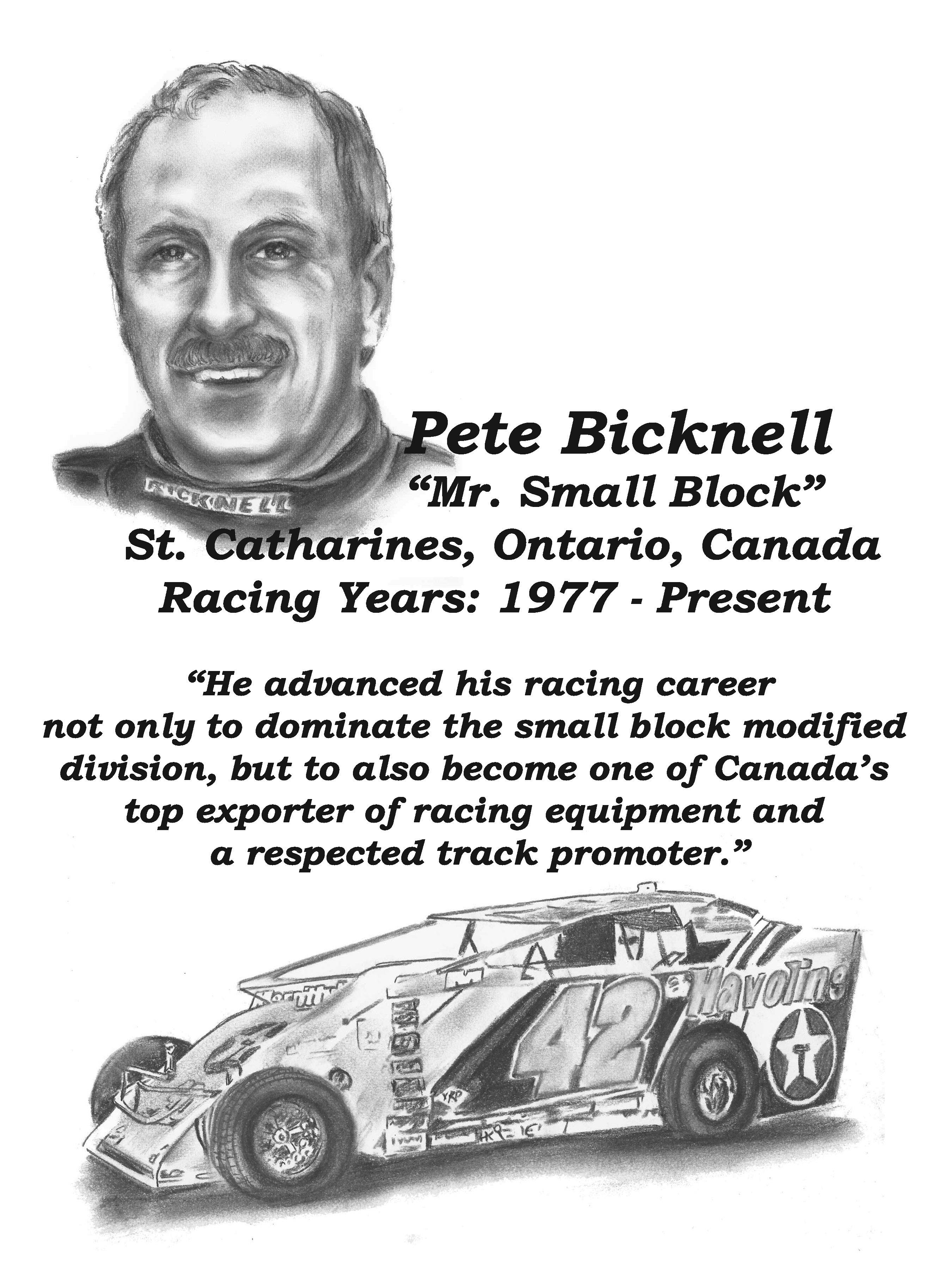 Pete Bicknell Dirt hall of Fame